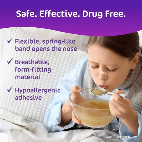 Children’s Dimetapp Stuffy Nose Strips for Kids, Drug-Free, Instant Nasal Congestion Relief to Help Kids Breathe Better Day or Night, 12 Strips in Kuwait