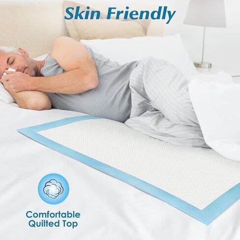 وسادات داخلية فائقة الامتصاص ومضادة للتسرب مع تجفيف سريع للأطفال والكبار والجراء وسرير الكلاب، كبيرة جدًا، وسادات سلس البول مقاس XXL، مقاس 76.2 سم × 91.44 سم، 50 قطعة in Kuwait