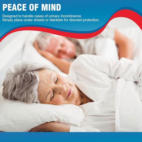 وسادات سرير مقاومة لسلس البول مقاس 101.6 سم × 91.44 سم، 130 جرامًا شديدة التحمل (25 قطعة) وسادات سفلية للاستعمال مرة واحدة للبالغين والأطفال وكبار السن | وسادات حماية للسرير والأريكة والكرسي in Kuwait