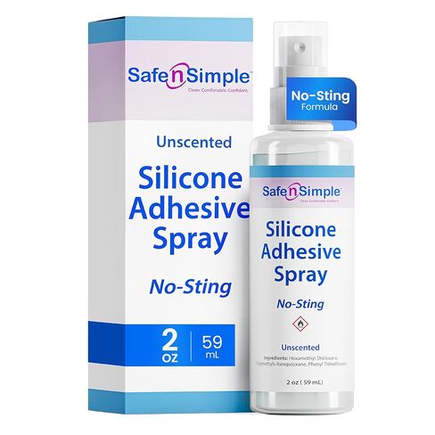 بخاخ لاصق طبي من السيليكون من سيف آند سيمبل - زجاجة بحجم 2 أونصة - بخاخ لاصق للبشرة لا يسبب اللدغة وغراء طبي للجلد لمستلزمات الفغرة، وفغرة القولون اللفائفية، وملحق حقيبة فغرة البول، مقاوم للماء وخالي من الروائح in Kuwait
