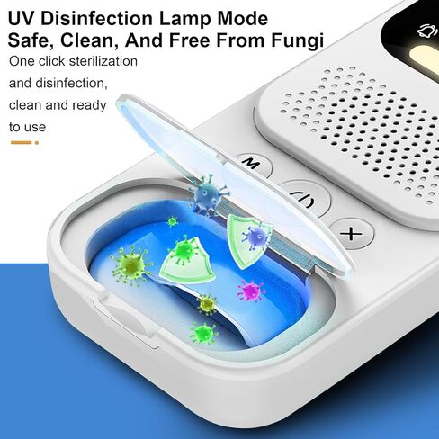 منبه للتبول اللاإرادي، منبه للتبول في السرير للأولاد والبنات والأطفال الأكبر سنًا، حلول ترطيب السرير بمستشعر لاسلكي للأطفال مع وضع الأشعة فوق البنفسجية/الضوء الليلي، إنذار للتبول بالصوت/الاهتزاز للتدريب على التبول اللاإرادي، أبيض in Kuwait