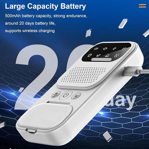 منبه للتبول اللاإرادي، منبه للتبول في السرير للأولاد والبنات والأطفال الأكبر سنًا، حلول ترطيب السرير بمستشعر لاسلكي للأطفال مع وضع الأشعة فوق البنفسجية/الضوء الليلي، إنذار للتبول بالصوت/الاهتزاز للتدريب على التبول اللاإرادي، أبيض in Kuwait