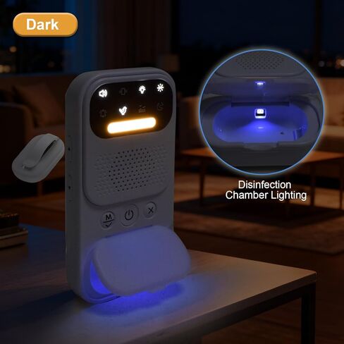 منبه للتبول اللاإرادي، منبه للتبول في السرير للأولاد والبنات والأطفال الأكبر سنًا، حلول ترطيب السرير بمستشعر لاسلكي للأطفال مع وضع الأشعة فوق البنفسجية/الضوء الليلي، إنذار للتبول بالصوت/الاهتزاز للتدريب على التبول اللاإرادي، أبيض in Kuwait