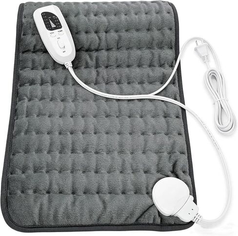 Electric Heating pad with 6 Heat Settings, Auto Shut Off, Dry Electric Heating for Back Neck Knee Arms Legs Shoulder Heat Pads for Christmas Birthday Father's Day Mother's Day (24"X12", Dark Gray) in Kuwait