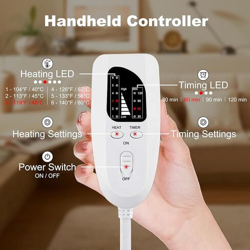 Electric Heating pad with 6 Heat Settings, Auto Shut Off, Dry Electric Heating for Back Neck Knee Arms Legs Shoulder Heat Pads for Christmas Birthday Father's Day Mother's Day (24"X12", Dark Gray) in Kuwait