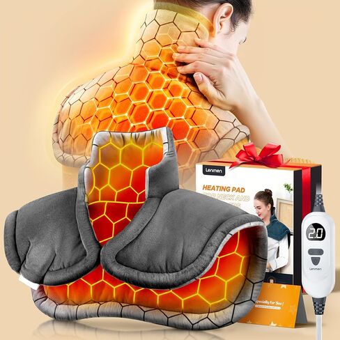Graphene-Infused Heating Pad 3X Deeper Pain Relief, Weighted Instant Heating Pads for Neck and Shoulders, Heated Wrap w/ 6 Heat Options 4 Auto-Off Timer, Gifts for Mom Women Christmas Birthday in Kuwait
