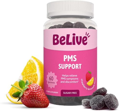 مكمل دعم اللثة من BeLive PMS - يساعد على تخفيف أعراض الدورة الشهرية - التوازن الهرموني وتقلبات المزاج والتشنجات، ودعم الانتفاخ - مع مستخلص شجرة العفة - نكهة عصير الليمون بالفراولة - 60 قطعة in Kuwait