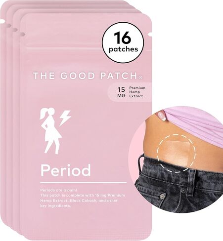 رقعة Good Patch مع القنب للتشنجات، إطلاق مستمر لمدة تصل إلى 12 ساعة، رقعة طبيعية مع القنب، الكوهوش الأسود، عافية يمكن ارتداؤها تعمل بالنباتات (16 رقعة إجمالية) in Kuwait
