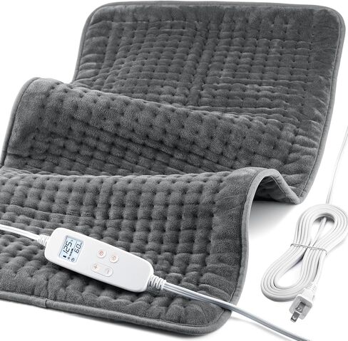 VAAGHANM Heating Pad: 33 x 17 inches Electric Heating Pad for Back -Extra Large Heat Pad for Shoulder/Neck/Knee/Arms - Upgraded 6 Timer & 6 Temperature Controller -Auto Shut Off in Kuwait