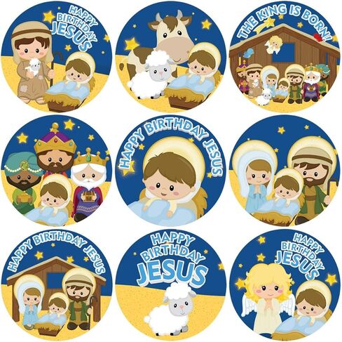 Religious Christmas Stickers Happy Birthday Jesus Nativity Stickers for Kids Christian School Classroom Decoration VBS Party Favor 500Pcs in Saudi Arabia