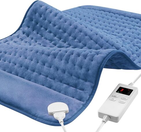 Heating Pads for Back Neck Shoulder Pain, Electric Heating Pad Auto Shut Off, Fast Heat, Large Heating Pad Christmas Gift for Women Men, Birthday Gifts for Mom Dad (Blue) in Kuwait