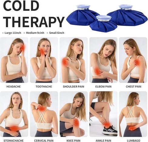 أكياس الثلج، عبوات ثلج للإصابات، أكياس ثلج قابلة لإعادة الاستخدام، عبوة ثلج قابلة لإعادة الملء، زجاجة ماء ساخن، حقيبة ماء ساخن لتخفيف آلام رأس الركبة واليد والوجه، ضغط بارد ساخن، عبوتين (9 بوصات و11 بوصة) in Kuwait