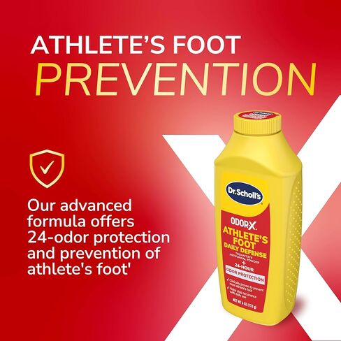 Dr. Scholl’s Odor-X Athlete’s Foot Daily Defense Powder - 24-Hour Odor Protection, Prevents Reoccurrence with Daily Use, Relief from Itching, Burning & Redness, Foot Health in Kuwait