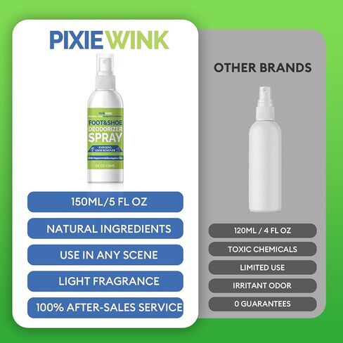 رذاذ مزيل الروائح الكريهة للقدم والأحذية، 5 أونصة سائلة مزيل الرائحة الفوري للأحذية والقدمين ذات الرائحة الكريهة - نضارة تدوم طويلاً in Kuwait