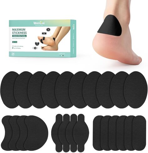 Welnove Moleskin for Blisters & Moleskin for Feet: Adhesive Foot Pads, Heel Patches, Skin Tape Stickers (24 Sheets, 4 Shapes) in Saudi Arabia
