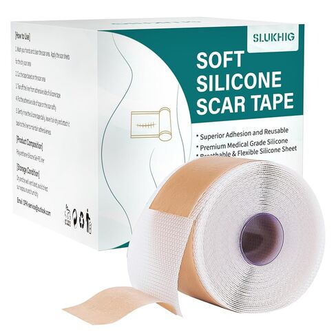 Silicone Scar Sheets (1.6"x 158" Roll-4M), Silicone Scar Tape for Scar Removal Treatment, Reusable Silicone Scar Strips for C-Section, Keloid, Burn, Acne, Surgical Scars in Kuwait