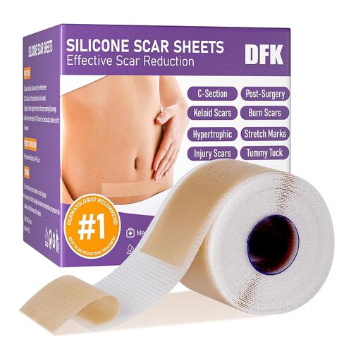 Silicone Scar Sheets, Silicone Scar Tape(1.6"x 79" Roll-2M), Reusable Professional Scar Silicone Strips, Soft Silicone Scar Sheets for Surgical Scars,Keloid,Acne Scars,Burn Scar,C-Section in Kuwait
