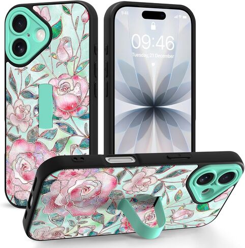 for iPhone 16 Pro Max Case with Finger Hand Strap Kickstand, Trendy Cool Leaopard Cheetah Print Phone Case for Women Men, Full Camera Protection Shockproof Protective Cover, Black in Saudi Arabia