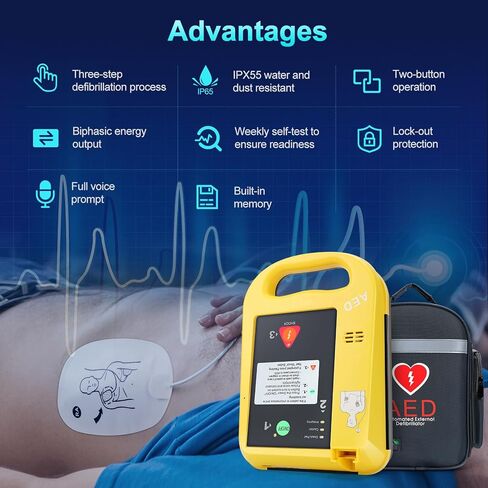 مزيل رجفان القلب AED معدات الطوارئ المحمولة المنزلية مزيل رجفان القلب الخارجي التلقائي in Kuwait