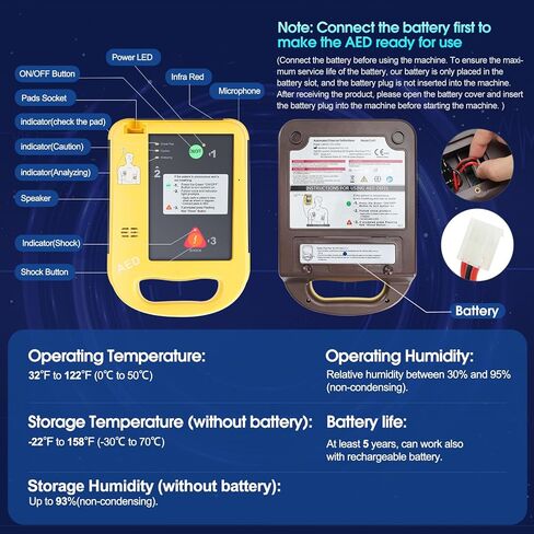 مزيل رجفان القلب AED معدات الطوارئ المحمولة المنزلية مزيل رجفان القلب الخارجي التلقائي in Kuwait