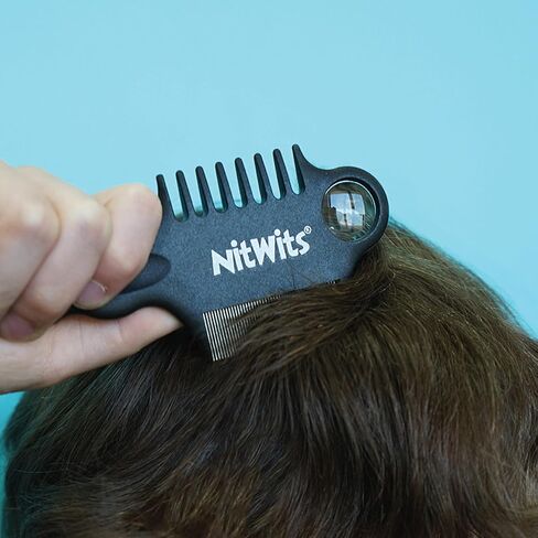 NitWits Head Lice & Egg Comb 2 Pack, 3-in-1 Lice Comb, Detangles, Removes Lice & Eggs and Includes 5x Magnifying Glass in Saudi Arabia