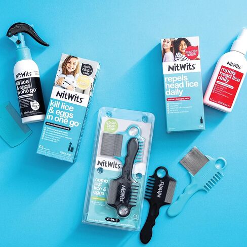NitWits Head Lice & Egg Comb 2 Pack, 3-in-1 Lice Comb, Detangles, Removes Lice & Eggs and Includes 5x Magnifying Glass in Saudi Arabia