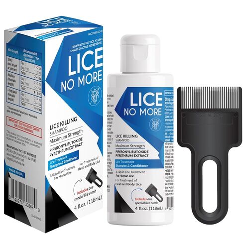 Lice Killing Shampoo 4 FL OZ - Maximum Stregth With Special Lice Comb - Made in the USA in Kuwait