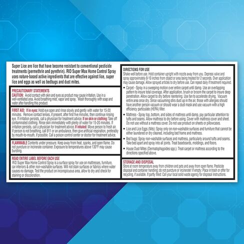 بخاخ التحكم المنزلي سوبر ماكس لعلاج القمل من ريد، يقتل القمل الشديد والبق وعث الغبار على المراتب والأثاث والديكورات الداخلية للسيارة وغيرها من العناصر غير القابلة للغسل، علبة رش 5 أونصة in Kuwait