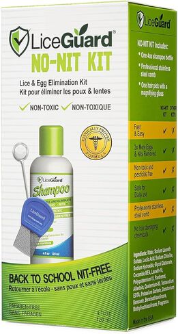 مجموعة أدوات مكافحة القمل، نظام العناية بالرأس للأطفال والكبار، تتضمن شامبو ومشطًا معدنيًا وأداة مكبرة، لطيفة ولا تسبب الحساسية in Kuwait