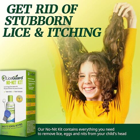 مجموعة أدوات مكافحة القمل، نظام العناية بالرأس للأطفال والكبار، تتضمن شامبو ومشطًا معدنيًا وأداة مكبرة، لطيفة ولا تسبب الحساسية in Kuwait