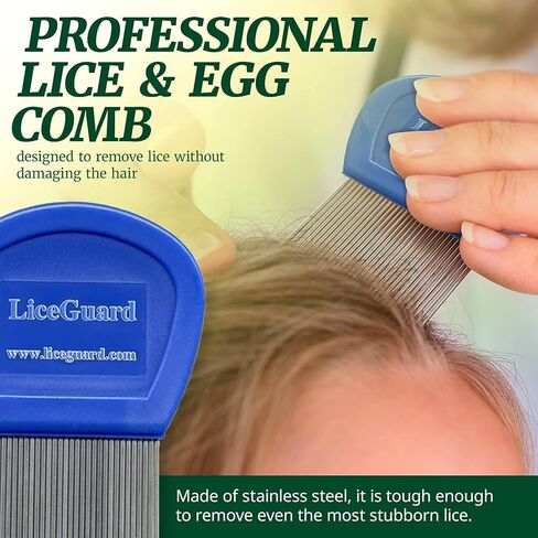 مجموعة أدوات مكافحة القمل، نظام العناية بالرأس للأطفال والكبار، تتضمن شامبو ومشطًا معدنيًا وأداة مكبرة، لطيفة ولا تسبب الحساسية in Kuwait