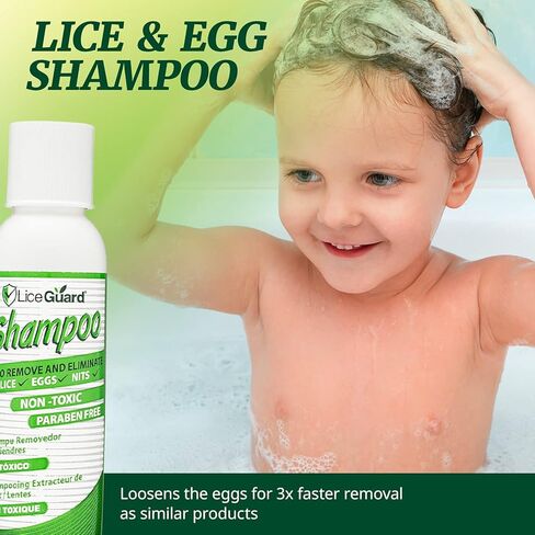مجموعة أدوات مكافحة القمل، نظام العناية بالرأس للأطفال والكبار، تتضمن شامبو ومشطًا معدنيًا وأداة مكبرة، لطيفة ولا تسبب الحساسية in Kuwait