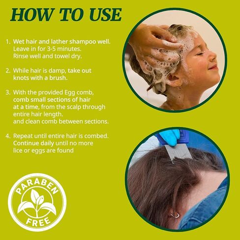 مجموعة أدوات مكافحة القمل، نظام العناية بالرأس للأطفال والكبار، تتضمن شامبو ومشطًا معدنيًا وأداة مكبرة، لطيفة ولا تسبب الحساسية in Kuwait