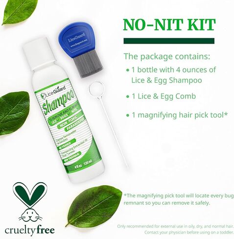 مجموعة أدوات مكافحة القمل، نظام العناية بالرأس للأطفال والكبار، تتضمن شامبو ومشطًا معدنيًا وأداة مكبرة، لطيفة ولا تسبب الحساسية in Kuwait