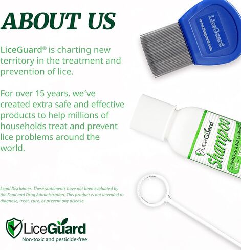 مجموعة أدوات مكافحة القمل، نظام العناية بالرأس للأطفال والكبار، تتضمن شامبو ومشطًا معدنيًا وأداة مكبرة، لطيفة ولا تسبب الحساسية in Kuwait