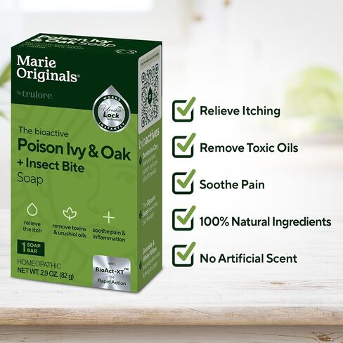 Marie's Original Poison Ivy Soap Bar | All Natural Poison Ivy Treatment | Anti-Itch Skin Cleanser Bar Wash for Poison Ivy, Poison Oak & Sumac | Removes Oils, Soothes & Relieves Rashes | 2.9 ounces in Saudi Arabia