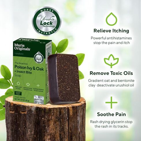 Marie's Original Poison Ivy Soap Bar | All Natural Poison Ivy Treatment | Anti-Itch Skin Cleanser Bar Wash for Poison Ivy, Poison Oak & Sumac | Removes Oils, Soothes & Relieves Rashes | 2.9 ounces in Saudi Arabia