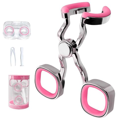 أداة وضع العدسات اللاصقة، فتاحة للعين مع ماصة ذات طرف ناعم وملقط لسهولة الإدخال والإزالة، تتضمن حقيبة سفر محمولة، وردي in Kuwait