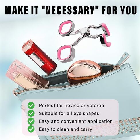 أداة وضع العدسات اللاصقة، فتاحة للعين مع ماصة ذات طرف ناعم وملقط لسهولة الإدخال والإزالة، تتضمن حقيبة سفر محمولة، وردي in Kuwait