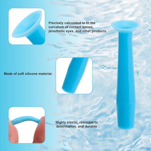 20pcs Hard Contact Lens Inserter Tools, Silicone Eye Contact Lens Plunger Suction Cup Remover & Applicator Tools for for RGP and Scleral Lenses (Blue) in Saudi Arabia