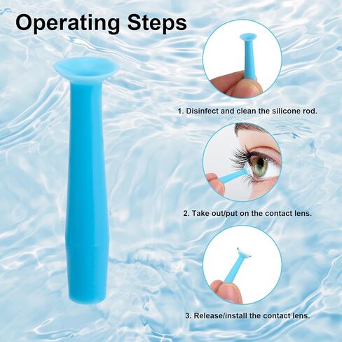 20pcs Hard Contact Lens Inserter Tools, Silicone Eye Contact Lens Plunger Suction Cup Remover & Applicator Tools for for RGP and Scleral Lenses (Blue) in Saudi Arabia