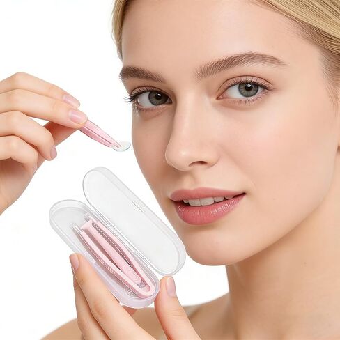 3Pcs soft Contact Lens Remover Tool Set – Silicone Suction Stick, Soft-Tip Contact Tweezers & box, contact remover tool for soft contacts & colored contacts, Travel-Friendly (pink, white, blue) in Kuwait