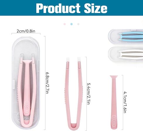 3Pcs soft Contact Lens Remover Tool Set – Silicone Suction Stick, Soft-Tip Contact Tweezers & box, contact remover tool for soft contacts & colored contacts, Travel-Friendly (pink, white, blue) in Kuwait
