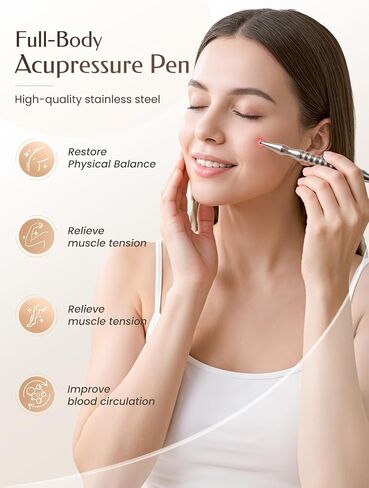 Acupuncture Pen, Premium Stainless Steel Acupressure Pen for Muscle Tension Pain Relief, Trigger Point Massage Pen Manual Reflexology Tool in Kuwait