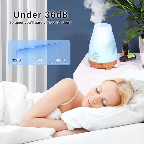 Diffusers for Essential Oils Large Room, 500ml Essential Oil Diffuser for Home with Humidifier Function, Aromatherapy Diffuser with 7 LED Light Colors Equipped & Waterless Auto-Off and Timer in Saudi Arabia
