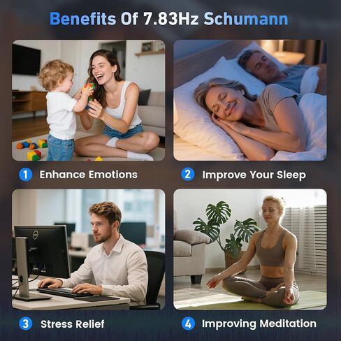 ‌XIKDS مولد تردد 7.83 هرتز للشفاء | مولد رنين شومان (قابل للتعديل 0.01 هرتز - 200 كيلو هرتز) للنوم العميق والتأمل واليوجا وتخفيف التوتر | شاشة LCD تعمل بالطاقة من النوع C‌ in Kuwait