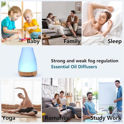 Diffusers for Essential Oils Large Room, 500ml Essential Oil Diffuser for Home with Humidifier Function, Aromatherapy Diffuser with 7 LED Light Colors Equipped & Waterless Auto-Off and Timer in Saudi Arabia