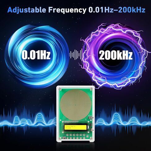 ‌XIKDS مولد تردد 7.83 هرتز للشفاء | مولد رنين شومان (قابل للتعديل 0.01 هرتز - 200 كيلو هرتز) للنوم العميق والتأمل واليوجا وتخفيف التوتر | شاشة LCD تعمل بالطاقة من النوع C‌ in Kuwait