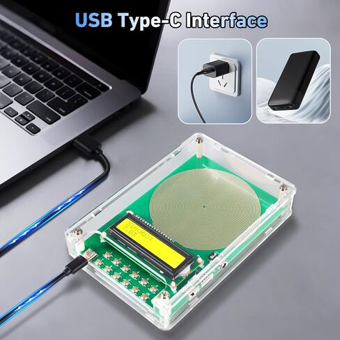 ‌XIKDS مولد تردد 7.83 هرتز للشفاء | مولد رنين شومان (قابل للتعديل 0.01 هرتز - 200 كيلو هرتز) للنوم العميق والتأمل واليوجا وتخفيف التوتر | شاشة LCD تعمل بالطاقة من النوع C‌ in Kuwait