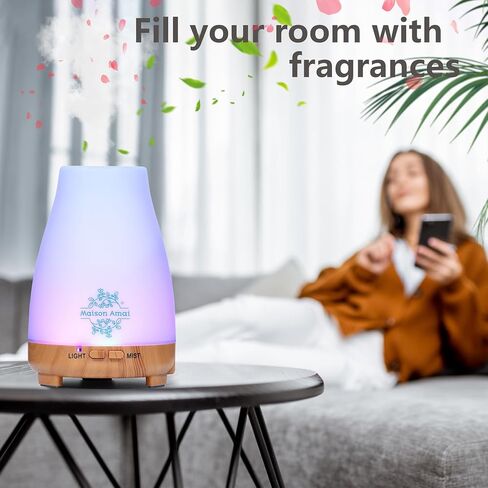 Diffusers for Essential Oils Large Room, 500ml Essential Oil Diffuser for Home with Humidifier Function, Aromatherapy Diffuser with 7 LED Light Colors Equipped & Waterless Auto-Off and Timer in Saudi Arabia
